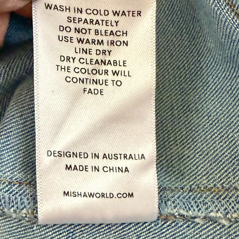 Misha Urban “Eat Ur Heart Out” Micro Denim Cargo Skirt With Front Pockets Sz XS - Picture 7 of 8